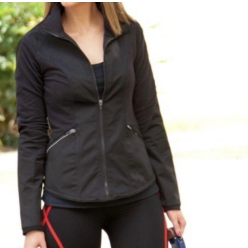 Fabletics Corbet Zip Up Soft Shell Jacket Black M… - image 1